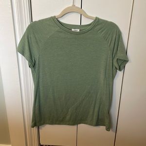 J. Crew, green top with fun back